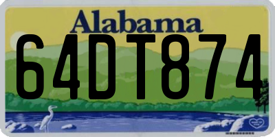 AL license plate 64DT874