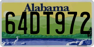 AL license plate 64DT972