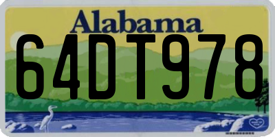 AL license plate 64DT978