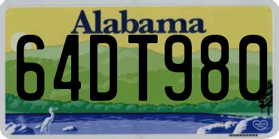 AL license plate 64DT980