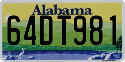 AL license plate 64DT981