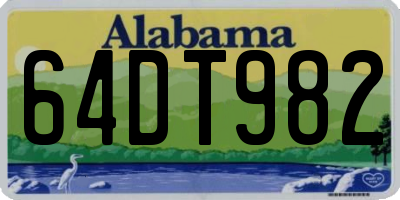 AL license plate 64DT982