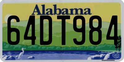 AL license plate 64DT984
