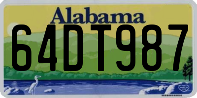 AL license plate 64DT987
