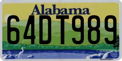 AL license plate 64DT989