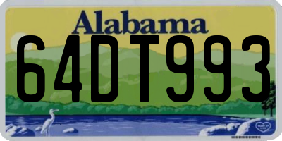 AL license plate 64DT993