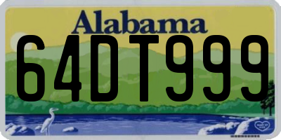 AL license plate 64DT999