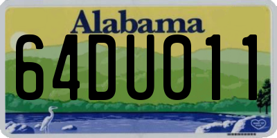 AL license plate 64DU011