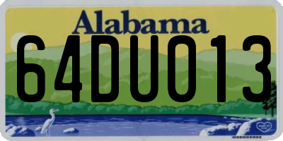 AL license plate 64DU013