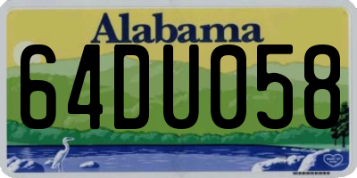 AL license plate 64DU058