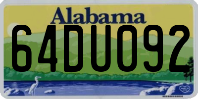 AL license plate 64DU092