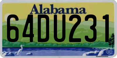 AL license plate 64DU231