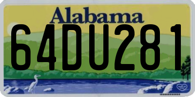 AL license plate 64DU281