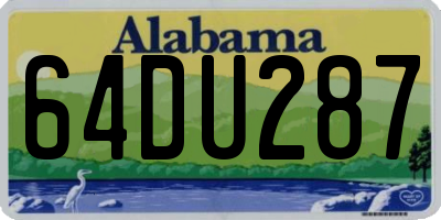 AL license plate 64DU287
