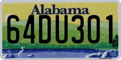 AL license plate 64DU301