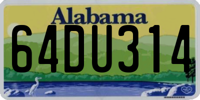 AL license plate 64DU314