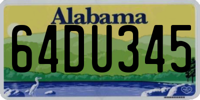AL license plate 64DU345