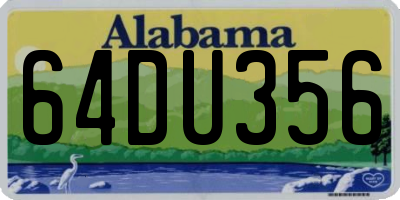 AL license plate 64DU356