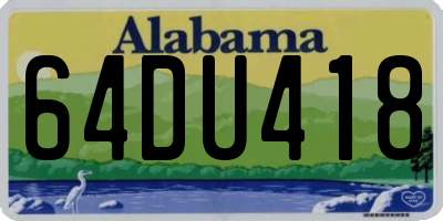 AL license plate 64DU418