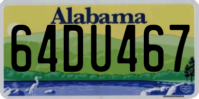 AL license plate 64DU467