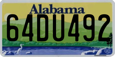 AL license plate 64DU492