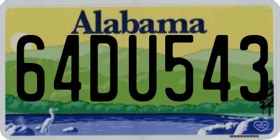 AL license plate 64DU543