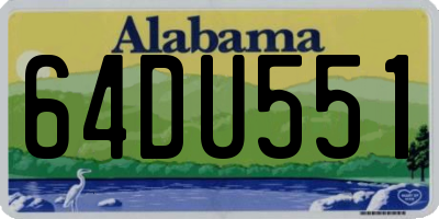 AL license plate 64DU551