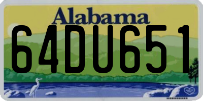AL license plate 64DU651