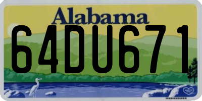 AL license plate 64DU671