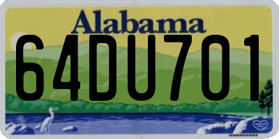 AL license plate 64DU701