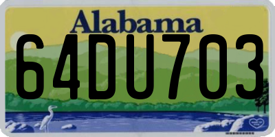 AL license plate 64DU703