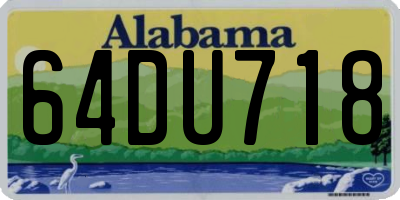 AL license plate 64DU718