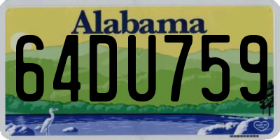 AL license plate 64DU759