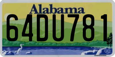 AL license plate 64DU781