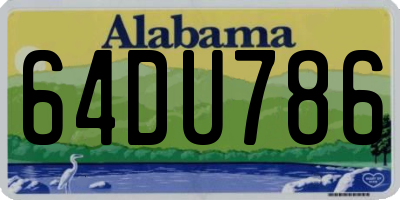 AL license plate 64DU786