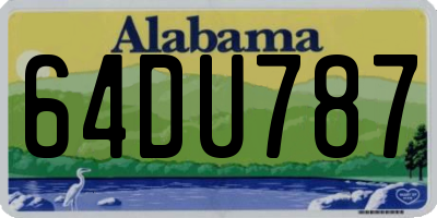AL license plate 64DU787