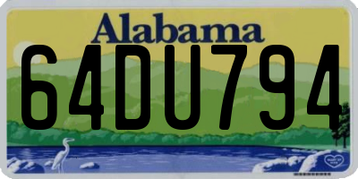 AL license plate 64DU794