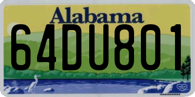 AL license plate 64DU801