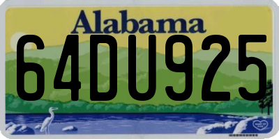 AL license plate 64DU925