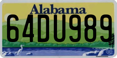 AL license plate 64DU989