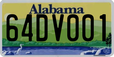 AL license plate 64DV001