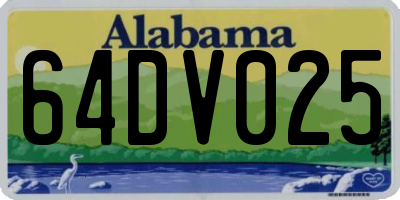 AL license plate 64DV025