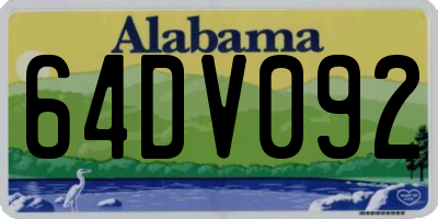 AL license plate 64DV092