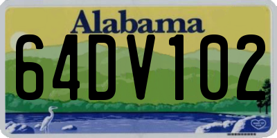 AL license plate 64DV102
