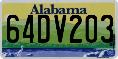 AL license plate 64DV203