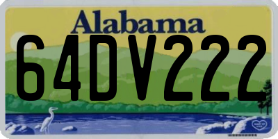 AL license plate 64DV222