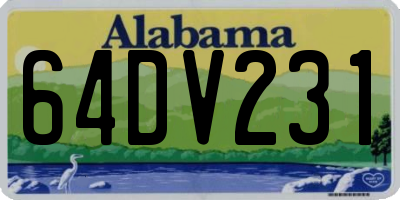 AL license plate 64DV231