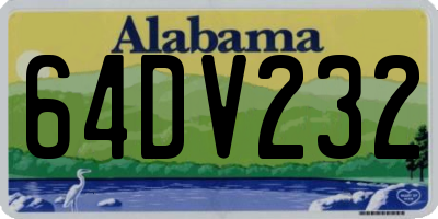 AL license plate 64DV232