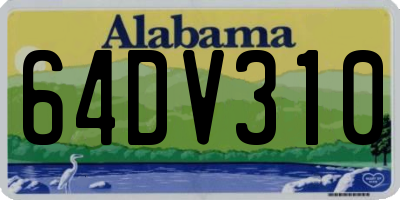 AL license plate 64DV310