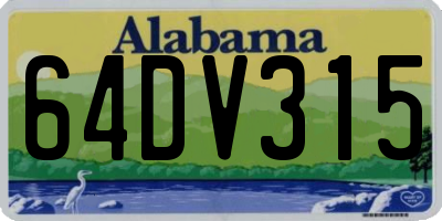 AL license plate 64DV315
